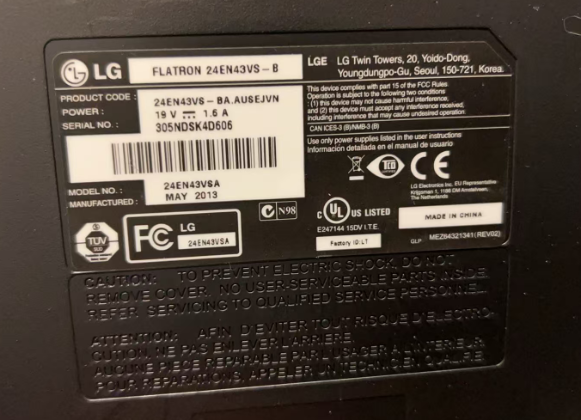 LG 24" Full HD Monitor 24EN43VS — Complete with Adapter, Fully Tested