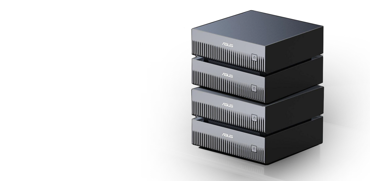 Two ASUS Ascent GX10 units stacked